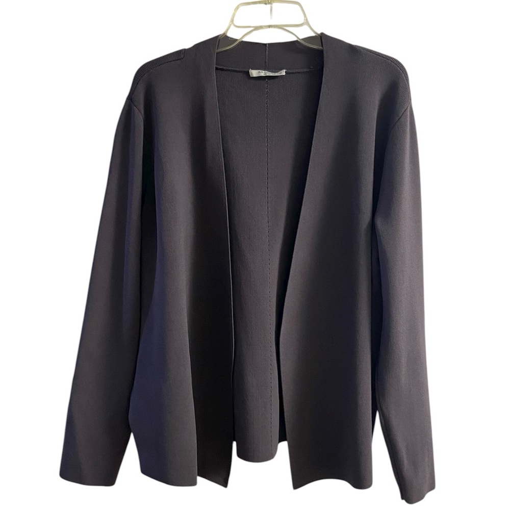 MM.LaFleur Open-Front Cardigan in Dark Brown